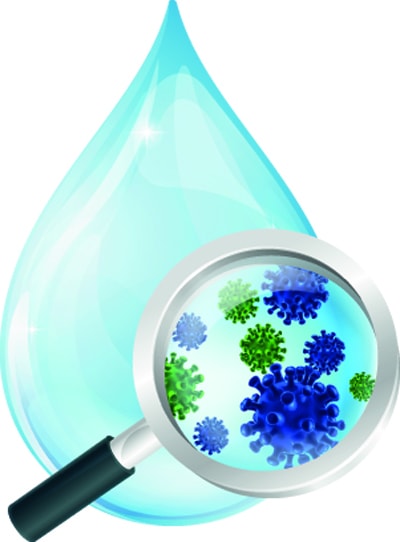 Wassertropfen mit Lupe