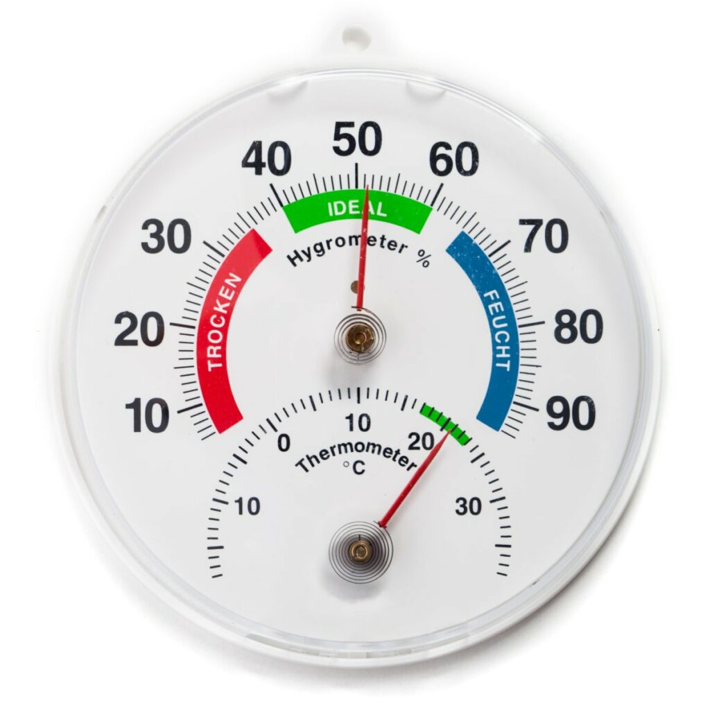 Analoges Hygrometer und Thermometer